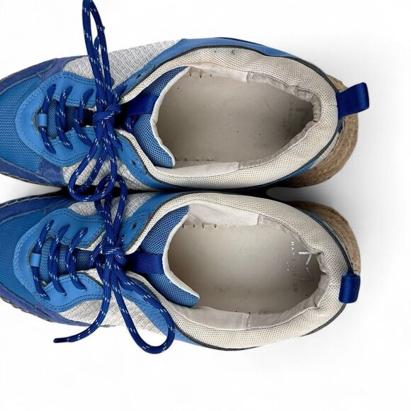 Marc Fisher Janette Espadrille Sneaker Shoes Blue Leather Canvas Women's Size 11 - Picture 7 of 11